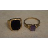 2 9ct gold rings, approx weight 5.