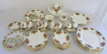 Royal Albert 'Country Roses' part tea/dinner service approximately 44 pieces