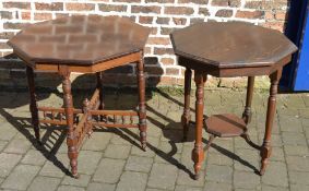 2 Victorian octagonal tables,