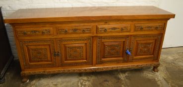 Large modern carved sideboard W203cm by 89cm