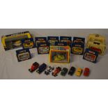 Various die cast model cars including Matchbox,