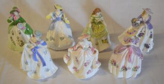 7 Royal Worcester 'Sweet' lady figures