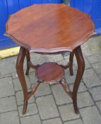 Early 20th century octagonal top two tier occasional table