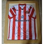 Framed Sunderland A F C signed football shirt