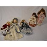 4 dolls and a lamp in the shape of a doll