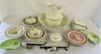 Various ceramics inc toilet set & Beswick and pipes