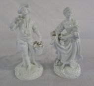 Late 19th century near pair of blanc de chine continental figures