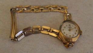 9ct gold (body only) Perona ladies wristwatch