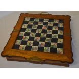 Folding Oriental themed chess set