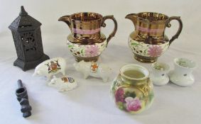 Various ceramics inc Royal Worcester blush ivory squat vase,