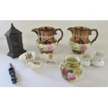 Various ceramics inc Royal Worcester blush ivory squat vase,