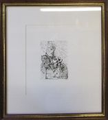 Salvador Dali etching entitled 'Cervantes' published by Templeton & Rawlings Ltd 1968 47 cm x 52 cm