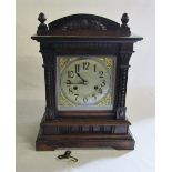 Walnut 8 day mantel clock by H A C Clock Co (Hamburg America Clock Co)