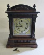 Walnut 8 day mantel clock by H A C Clock Co (Hamburg America Clock Co)