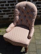 Victorian button back nursing chair