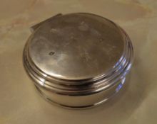 Asprey Garrard silver box with soft lining and engraved 'J J G' initials to inner lid,
