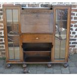 1930's bureau display cabinet (foot needs re-attaching)