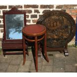 Carved Oriental folding table,