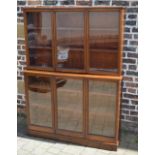 Two part mahogany glass fronted display cabinet