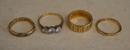 4 9ct gold rings, approx weight 10.
