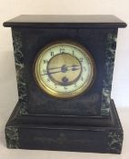 Victorian slate & marble mantel clock