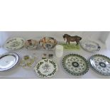 Various ceramics inc Beswick horse (a/f), Royal Doulton, plates, silver plate match cases,