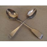 2 Georgian silver teaspoons,