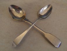 2 Georgian silver teaspoons,