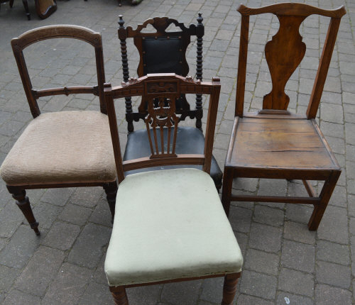 Georgian Chippendale chair and 3 others