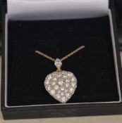 18ct gold & diamond love heart necklace