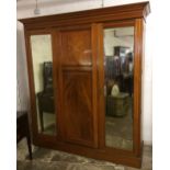 Large Edwardian triple wardrobe with 2 mirror doors H209cm W188cm