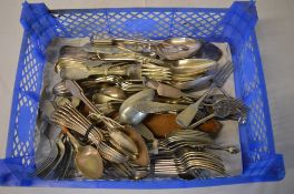 Box of silver plated cutlery