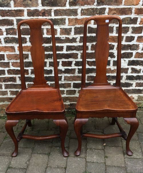 Pair of mahogany Queen Anne style chairs - Image 2 of 2