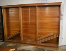 Large oak triple book case cut into 2 sections