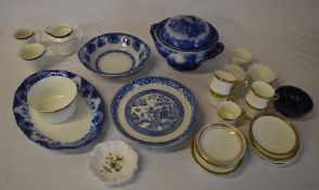 Various ceramics including blue & white