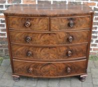 Victorian bow fronted chest of drawers