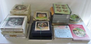 2 boxes of various collectors plates inc Wedgwood, Charles Gehm, Edwin M Knowles,