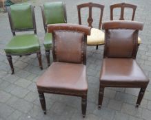 3 pairs of Victorian chairs