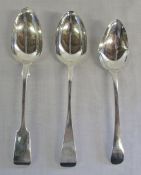 2 silver serving spoons London 1860 & 1871 weight 4.