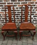 Pair of mahogany Queen Anne style chairs