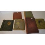 6 empty vintage postcard albums