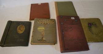 6 empty vintage postcard albums