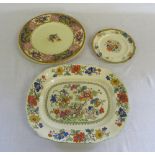 Masons meat dish and plate & a Royal Venton ware cabinet plate