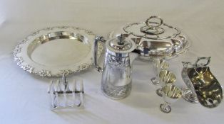 Selection of silver plate inc tureen