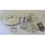 Selection of silver plate inc tureen