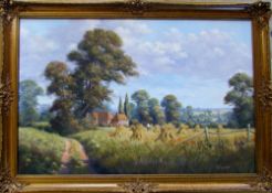 P J Greenhill landscape oil on canvas 87 cm x 61 cm