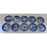 10 Royal Copenhagen Christmas plates 1970-1979