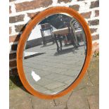 Edwardian inlaid oval wall mirror