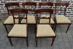 6 Victorian railback chairs with drop seats (AF - previous signs of repair/broken backs)