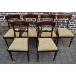 6 Victorian railback chairs with drop seats (AF - previous signs of repair/broken backs)